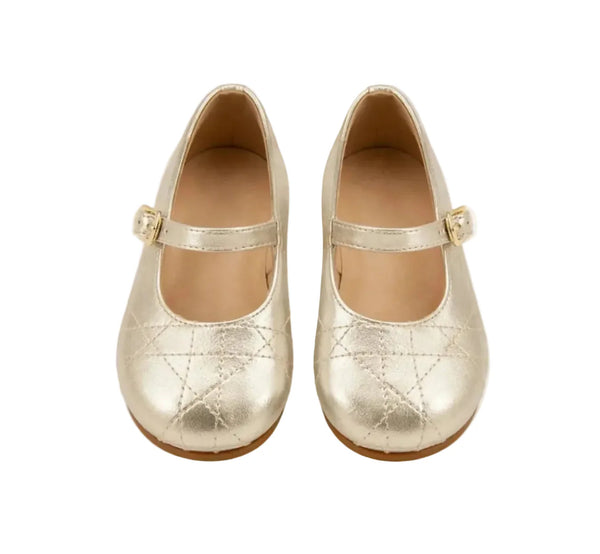 ballerina oro dettaglio trapuntato