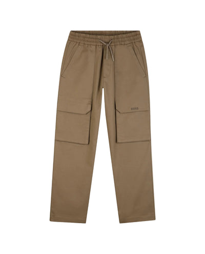 Pantalone Cargo in Cotone Camel
