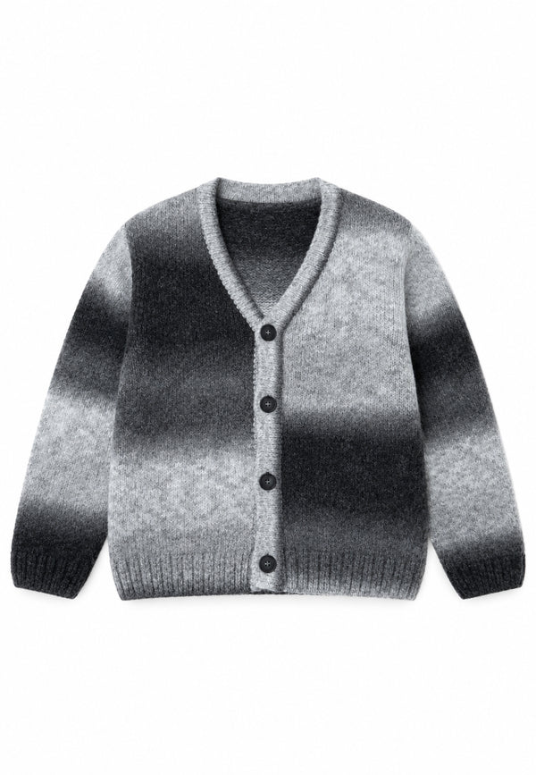 Cardigan bicolore nero grigio