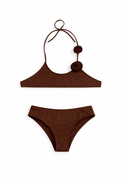 Bandeau bikini with roses