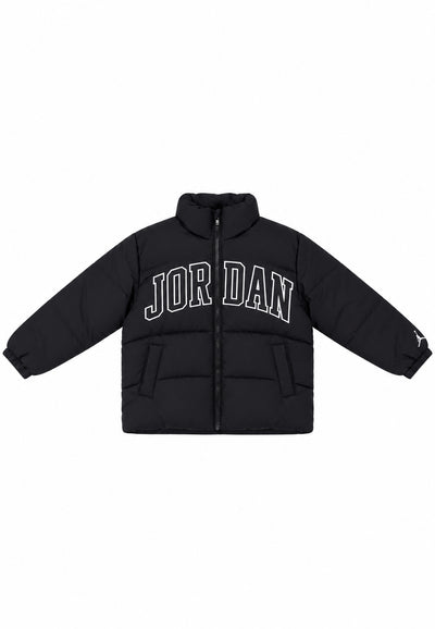 GIUBBINO PUFFER BLACK LOGO TEXT