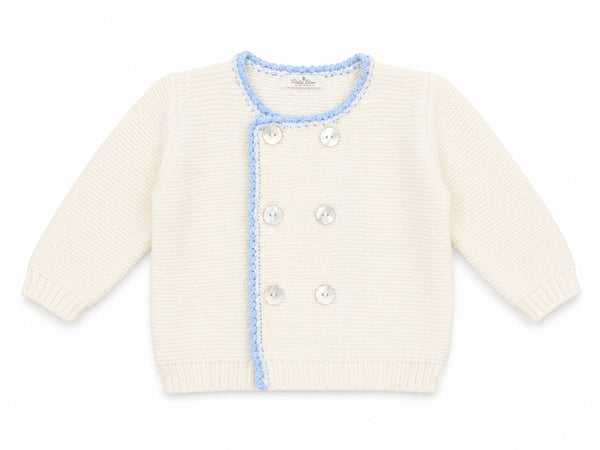 Cardigan panna principe doppiopetto