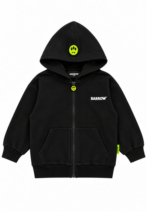 Felpa over fit zip hoodie logo