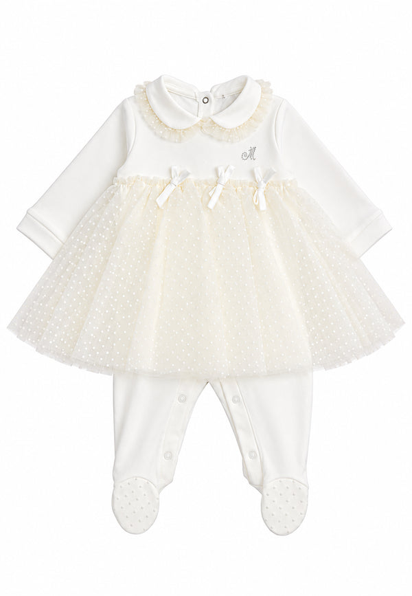 Tutina effetto abito con tulle