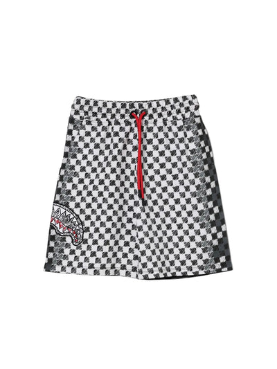 Black and White Streetwear Bermuda Shorts with Logo
