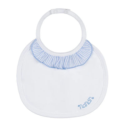 Striped ruffled bib