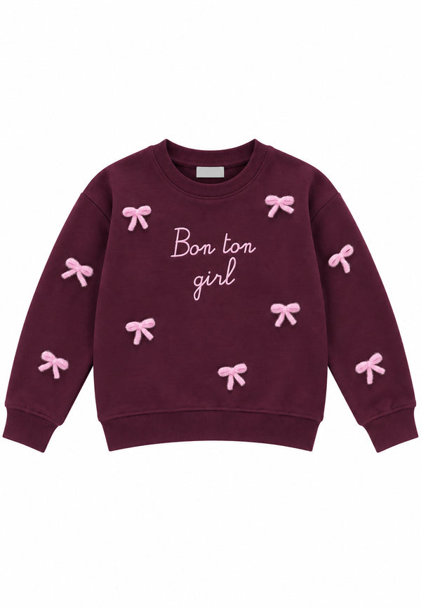 Felpa bon ton con fiocchetti