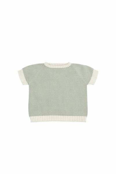 Maglia bordino panna