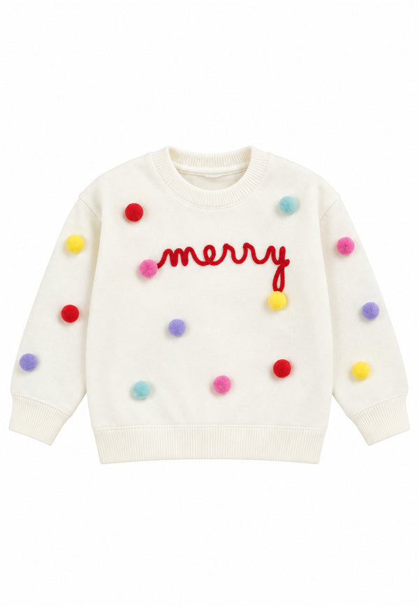 Maglione merry con palline colorate
